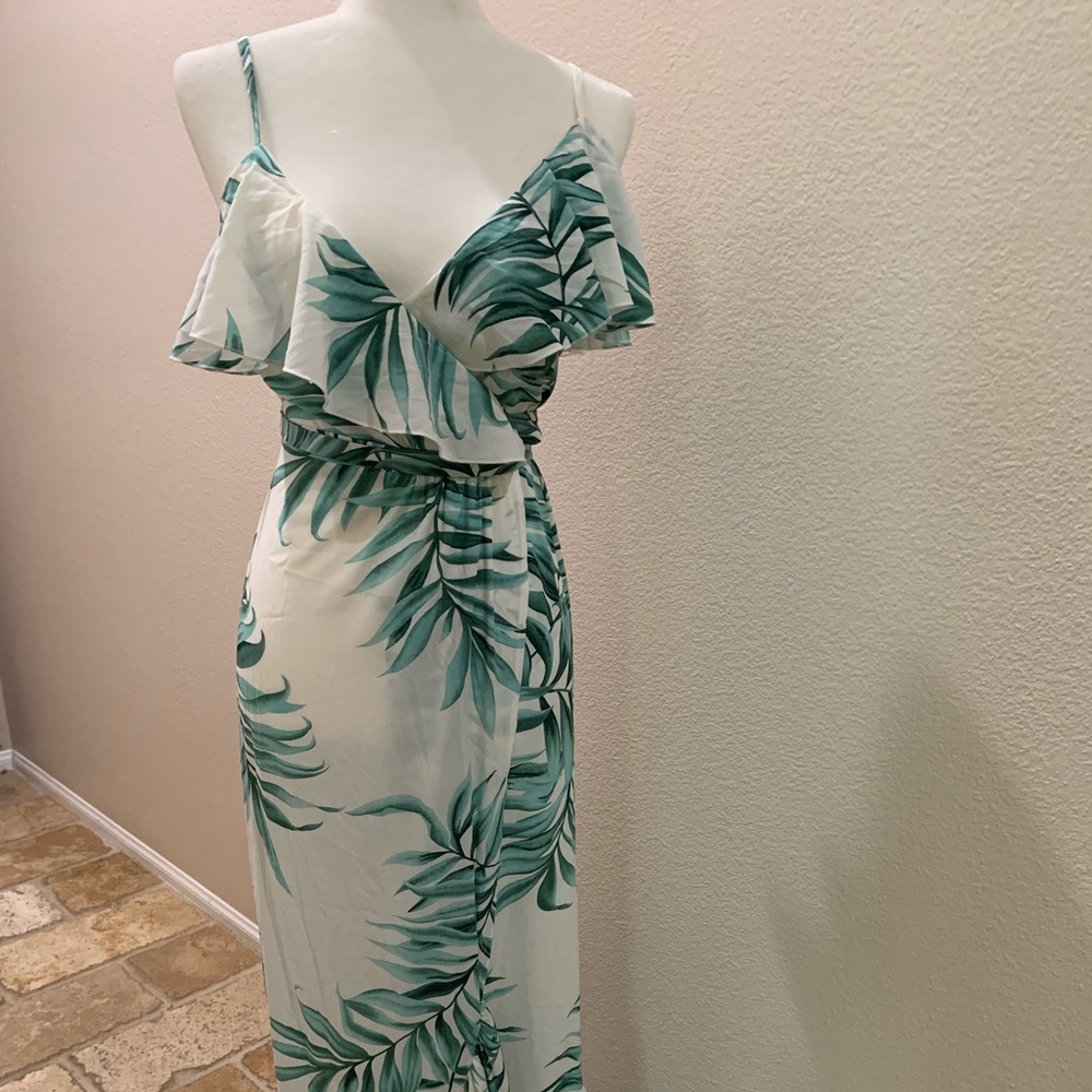 Floor length palm dress